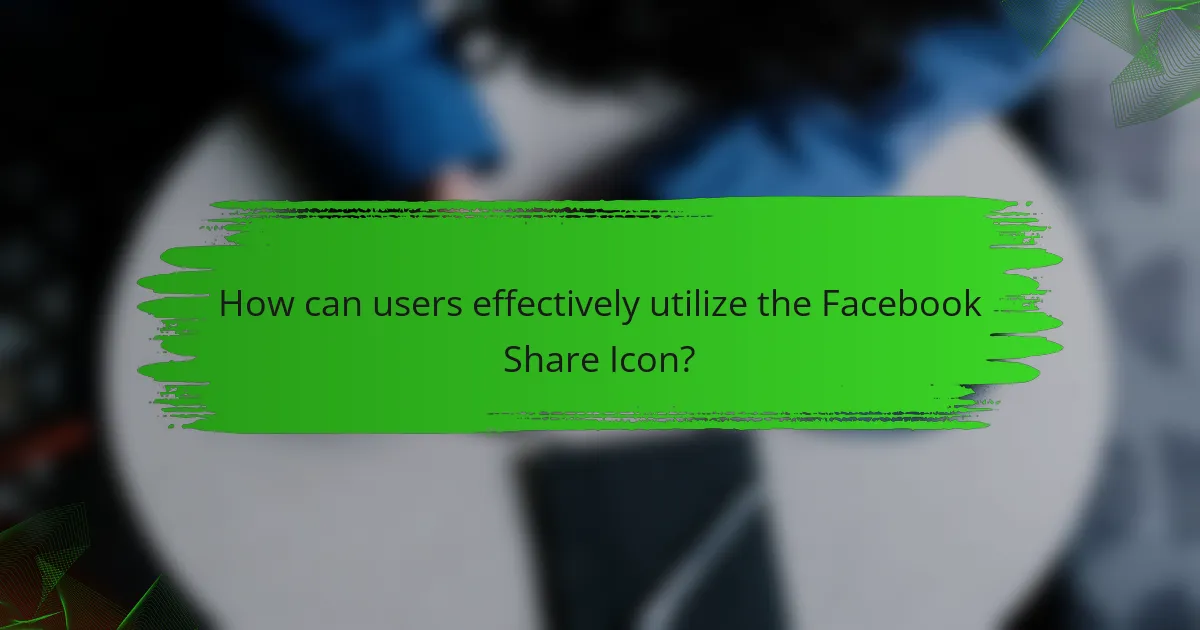 How can users effectively utilize the Facebook Share Icon?